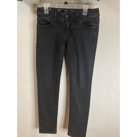 Miss Me Black Low Rise Skinny - Size 31, Flap Pocket, Embellished Buttons - Picture 1 of 6